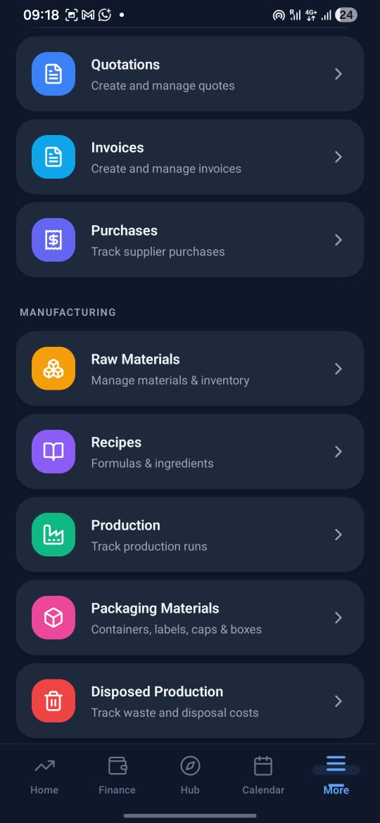 Nexa app menu preview
